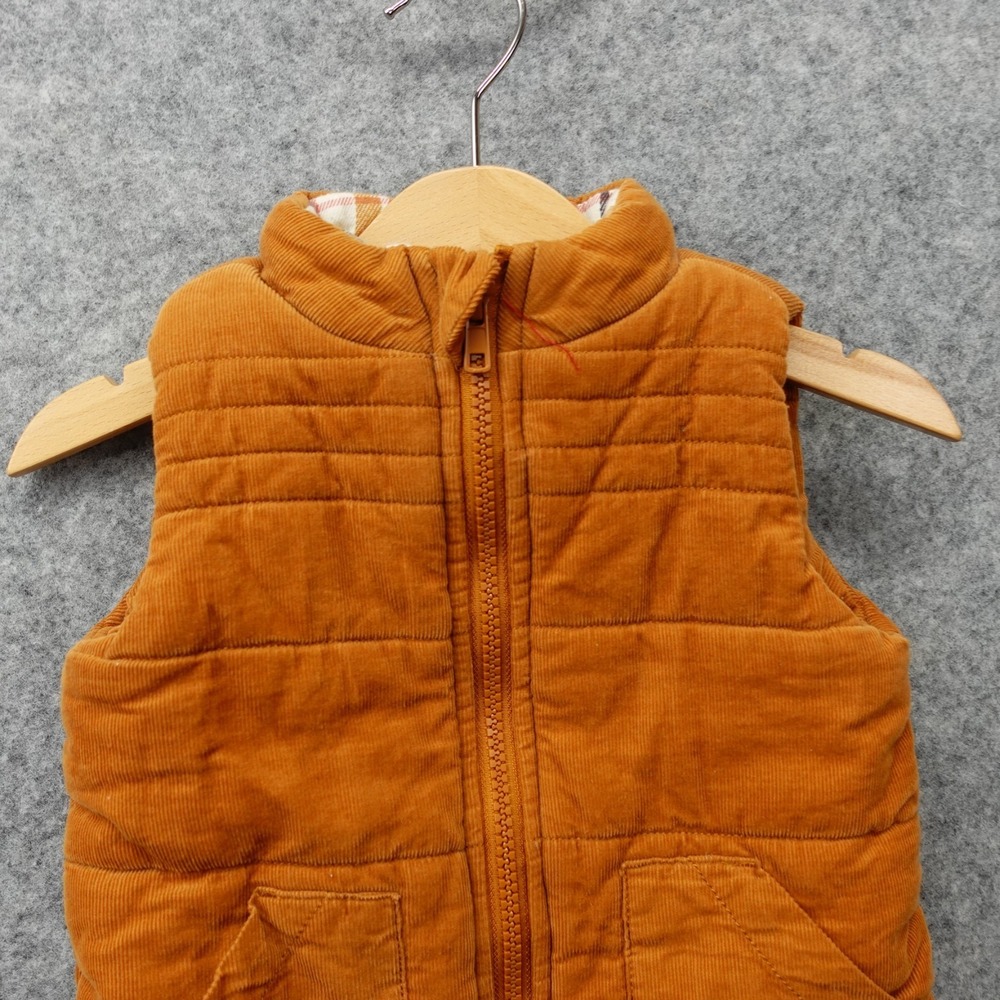 TAHARI Puffer Vest Toddlers 24M Burnt Orange Corduroy Quilted Full Zip Outdoor - Picture 8 of 10